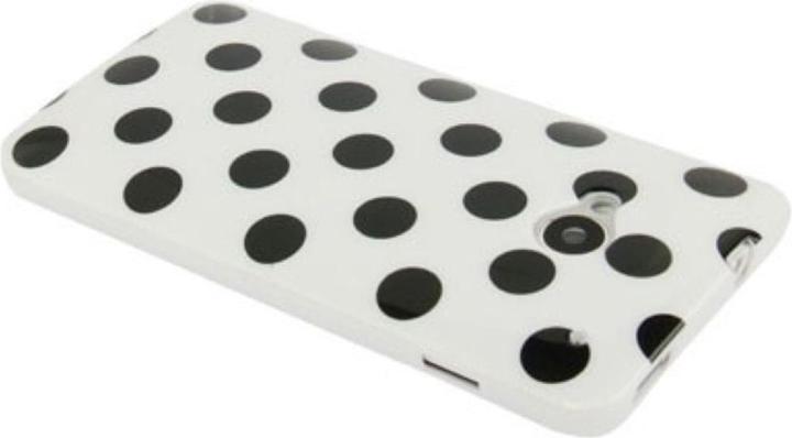 Produktbild König Design Schutzhülle TPU Case für Handy HTC One M7 Weiss / Schwarze Punkte (OnePlus X)