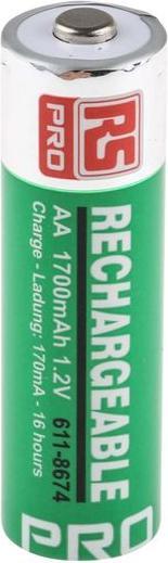 Produktbild RS PRO Akku NiMH Größe AA 1,2V 1700mAh (4 Stk., AA, 1700 mAh)