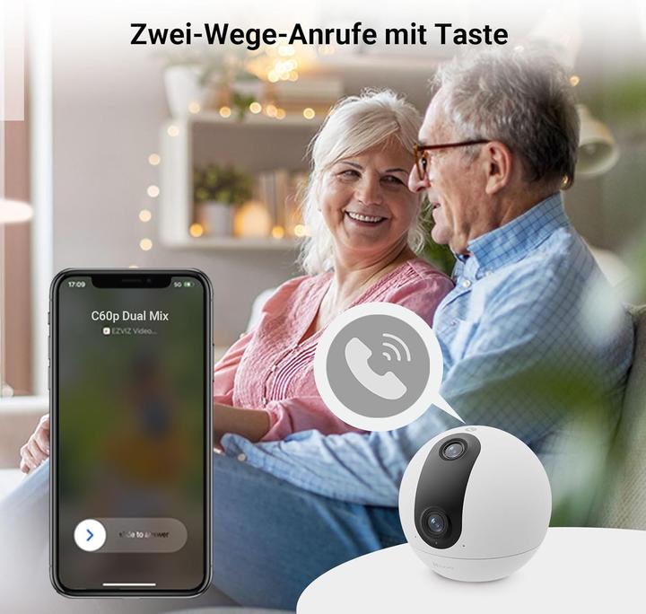 Produktbild EZVIZ C60p Innenkamera mit 2K+ Dual-Lens und Personenerkennung (2560 x 1440 Pixels)
