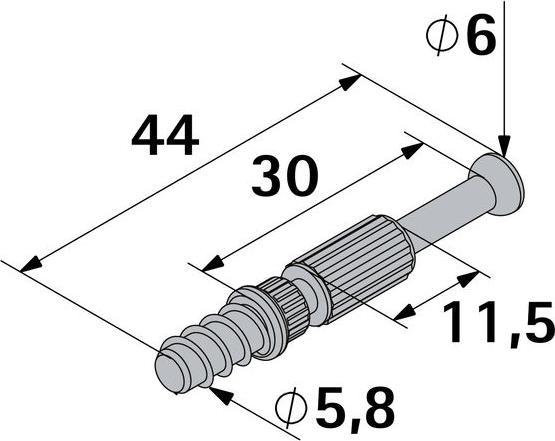 Produktbild Hettich Einschraubdbel schwarz, 40 Stck (40 Stk.)