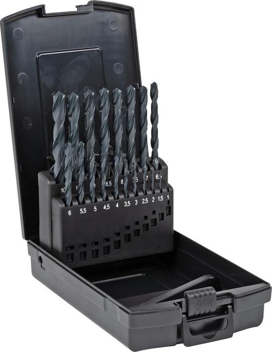 Produktbild Stier Spiralbohrer-Set DIN 338 HSS-R 1-10mm 19-teilig in Kassette (2,5, 9,0, 8,5, 1,5, 3,0, 8,0, 5,5, 1,00 mm, 4,0, 2,0 mm, 5,0, 7,00 mm, 6,5, 3,5, 4,5, 6,0, 7,5, 9,5)