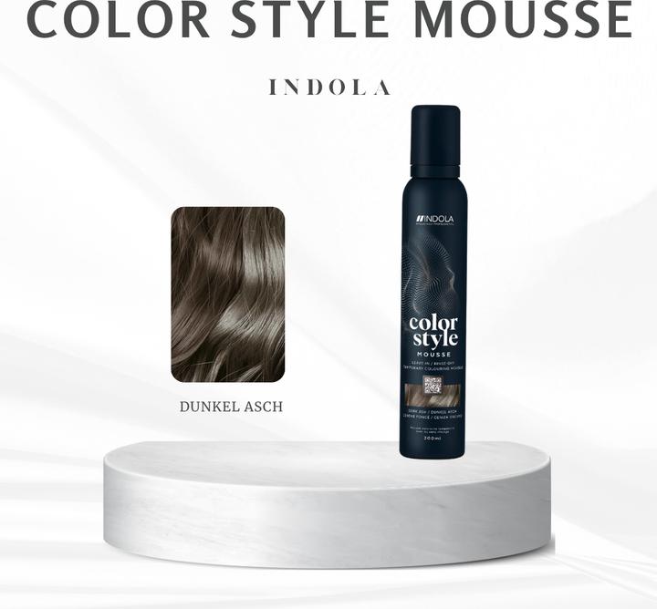 Produktbild Indola Color Style Mousse Dunkel Asch 200 ml (200 ml, Schaumfestiger)