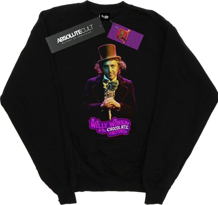 Actual product image Willy Wonka & the Chocolate Factory Mens Dark Pose Sweatshirt (S)
