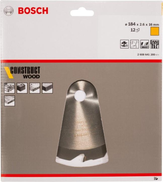 Immagine prodotto Bosch Professional Zubehör Lama per sega circolare PRO Construct Wood, 184 x 2,6 x 16 mm