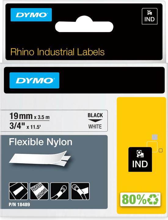 Produktbild Dymo Rhino Nylonband 18759, weiss (1.90 cm, Weiss)