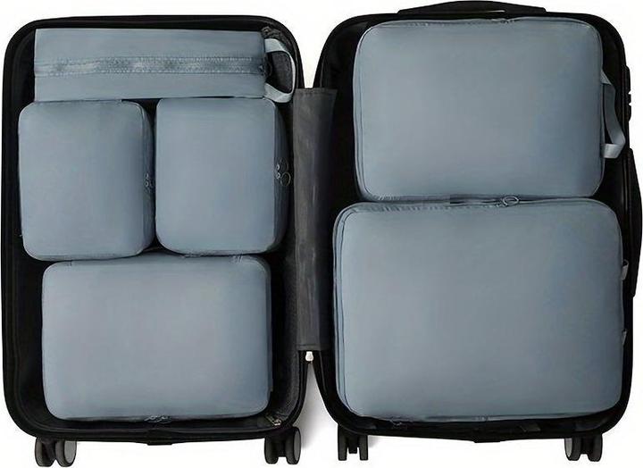 Actual product image Only-Bags.Store 6pcs Compression Packing Cube Set - Travel Storage Bag Organiser for Luggage - Polyester Material