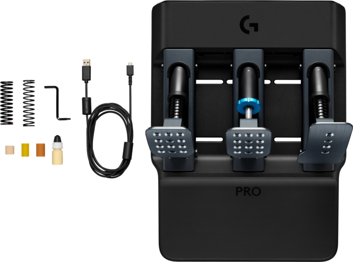 Actual product image Logitech G PRO Racing Pedals - BLACK - N/A - EMEA (PC, PS4, Xbox Series X, Xbox Series S, PS5, Xbox One X, Xbox One S)