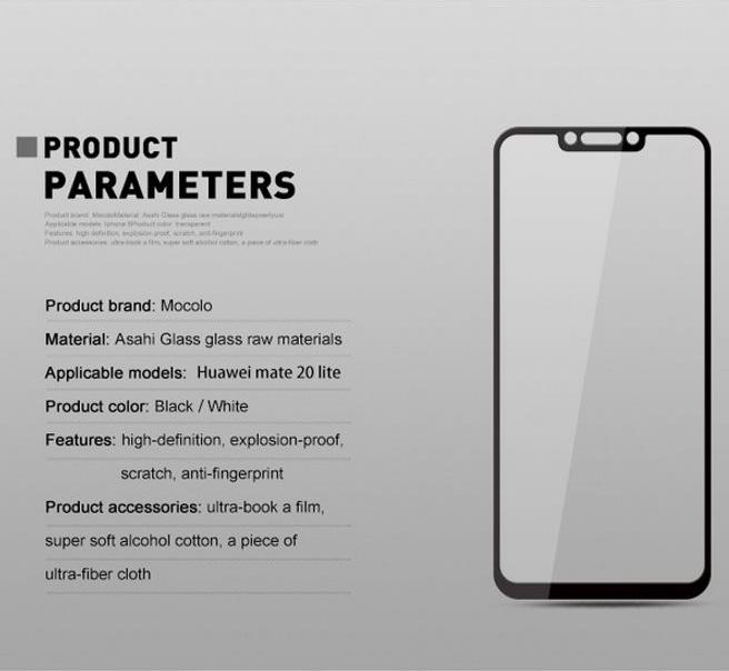 Actual product image Mocolo 2.5D Full Cover Protective Glass Screen Protector (1 Piece, Mate 20 Lite)