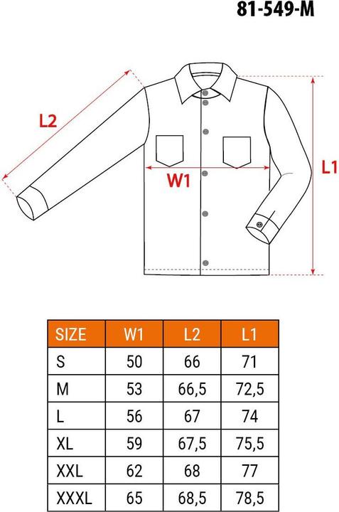 Nährwerte und Zutaten Neo Arbeitshemd 81-549 jeans / Grösse: M (M)
