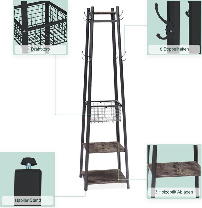 Actual product image Relaxdays coat rack