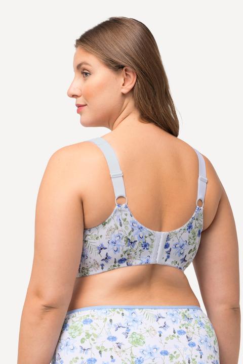 Actual product image Ulla Popken Blue Floral Kelly Support Bra (105 C)