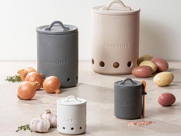 Actual product image Ladelle ESSENTIALS Knoblauch Topf weiss 10cm