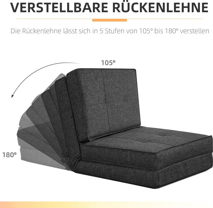 Immagine prodotto Homcom Bodensofa Polyester, Schaumstoff Dunkelgrau