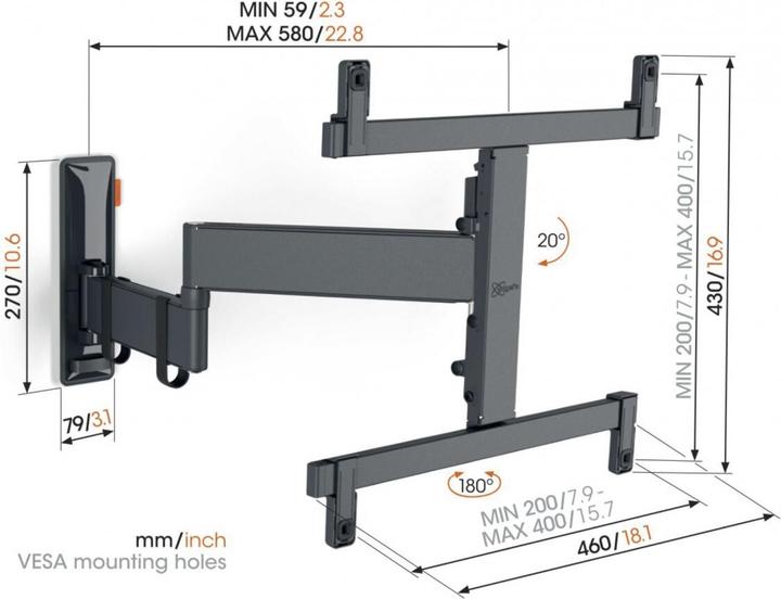 Actual product image Vogels TVM 3465 (Wall, 65", 25 kg)