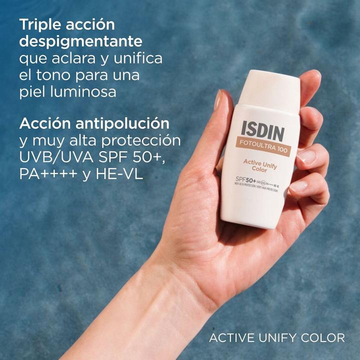 Actual product image Isdin Fotoultra 100 Active Unify Colour (Sun cream face, SPF 50+, 50 ml)