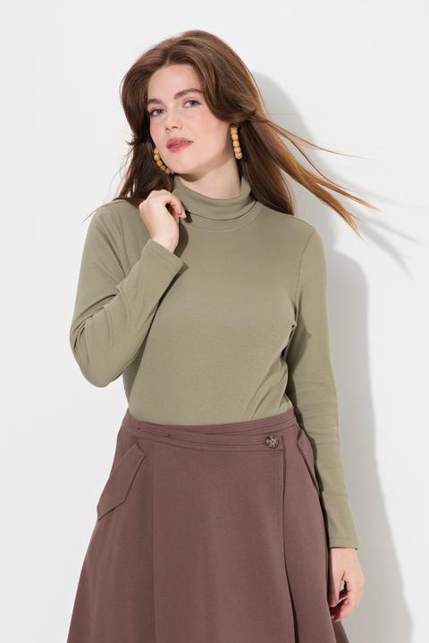 Immagine prodotto Ulla Popken Body in jersey a costine con collo alto, maniche lunghe e cotone biologico (44, 42 D)