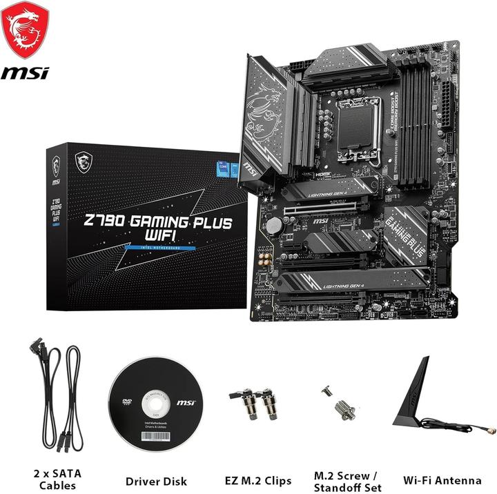 Immagine prodotto MSI Z790 Gaming Plus Wifi (Z790,S1700,ATX,DDR5) (LGA 1700, Intel Z790, ATX)