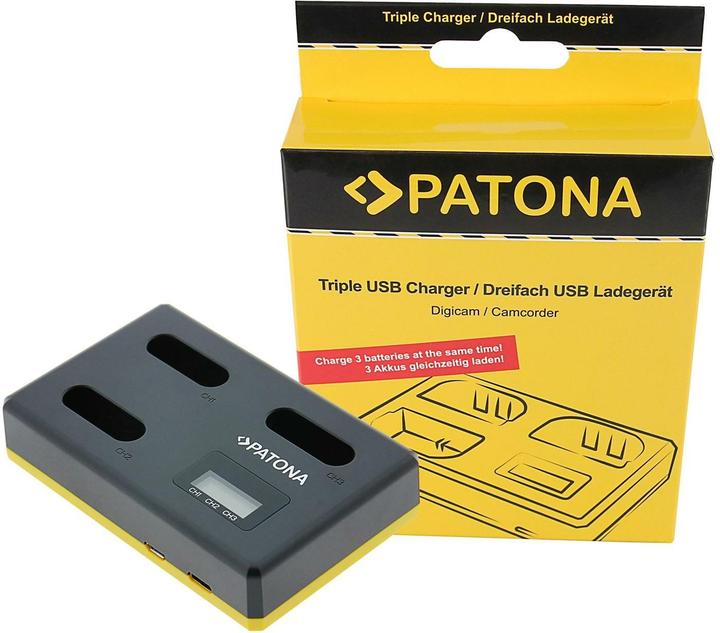 Patona Triple chargeur USB Sony NP-BX1 (Chargeur de batterie d'appareil photo)