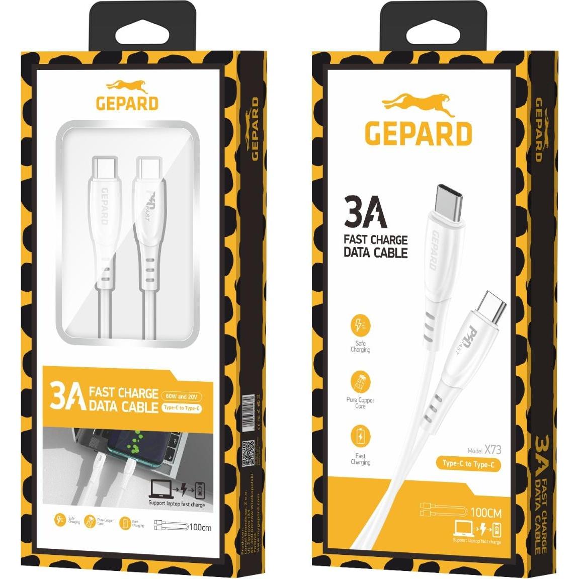 Gepard USB-C - USB-C 60W Kabel (60 W), Cavo USB