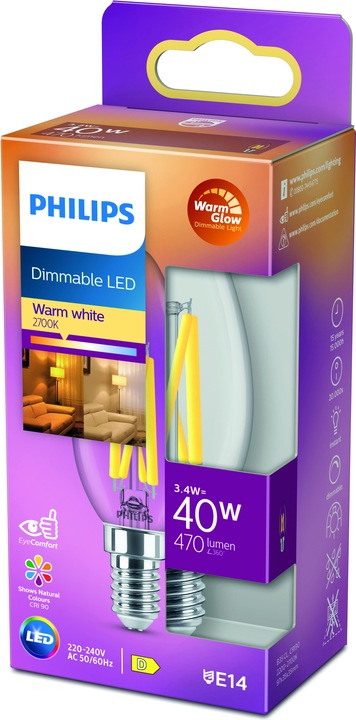 Actual product image Philips Lamp (E14, 3.40 W, 470 lm, 1 x, D)