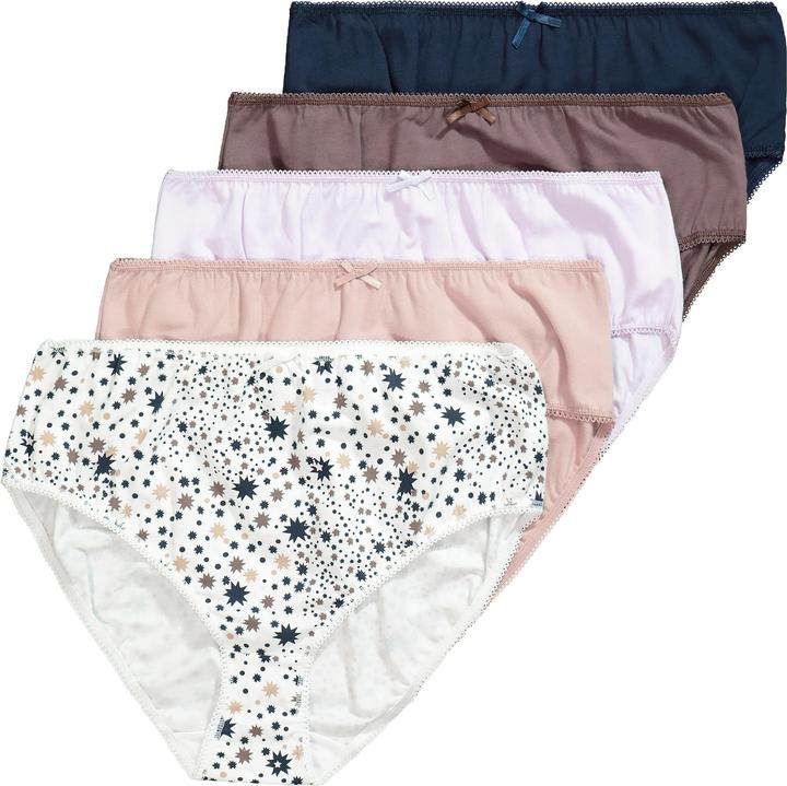 Produktbild Ulla Popken Midislips, 5er-Pack, Sternenmuster/uni (62)