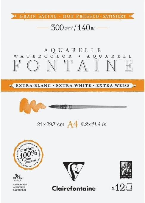 Actual product image Clairefontaine Watercolour paper extra white sat. (300 g/m²)