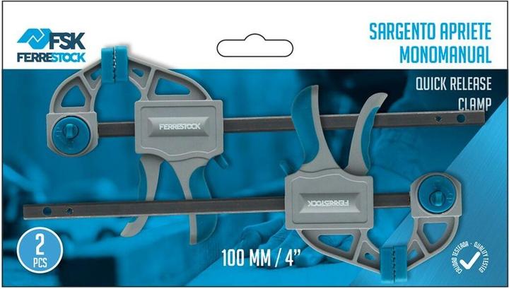 Produktbild FSK Einhand-Schraubzwinge 215 mm Stahl Kunststoff (2 pcs) (215 mm)