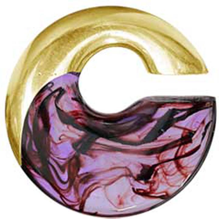 Produktbild Star Piercing Ohrgewicht vergoldet Nebel Epoxy violett (Messing, Organisch)