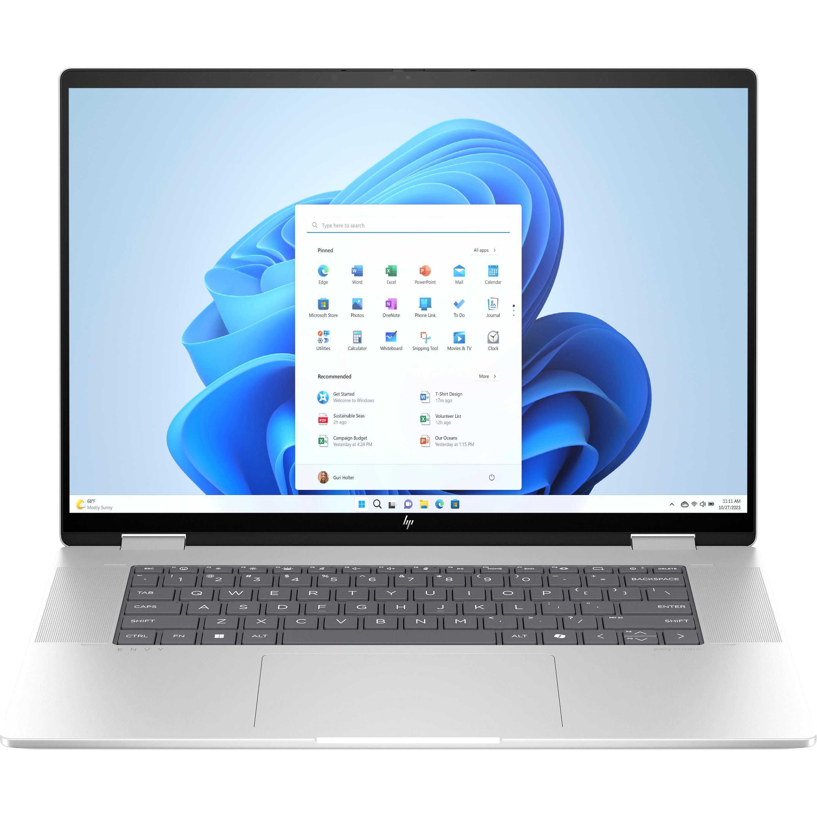 HP Envy x360 2-in-1 16-ac0179ng (16", 16 GB, 1000 GB, DE), Notebook, Silber
