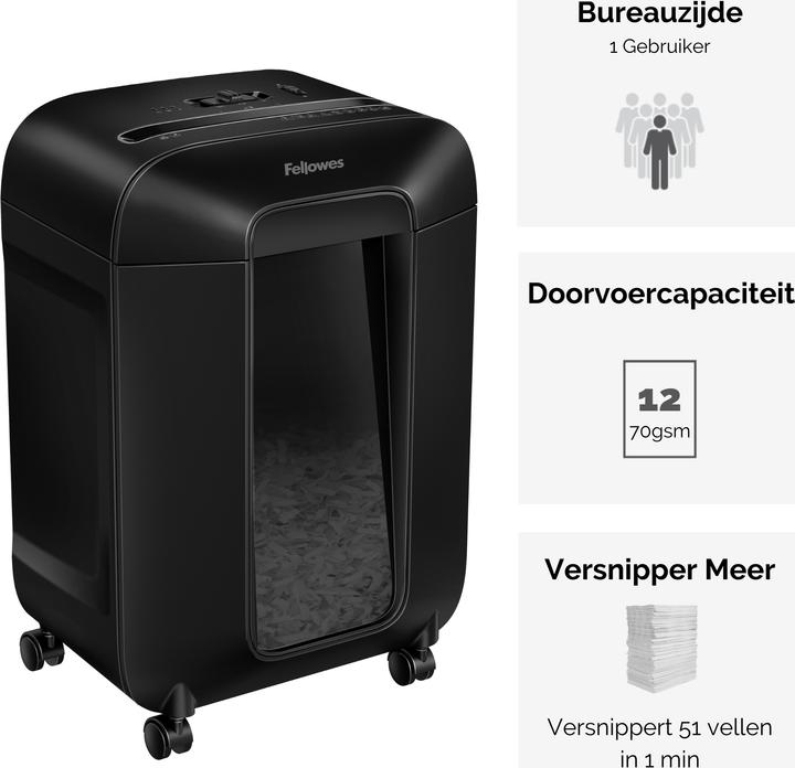 Immagine prodotto Fellowes Powershred LX85 P-4 trituratore, 12 pagine (Taglio delle particelle)