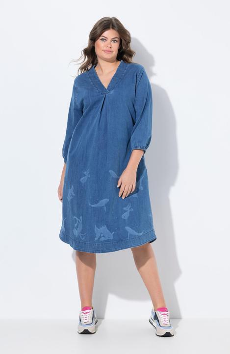 Immagine prodotto Laurasøn Abito di denim con maniche a 3/4 e scollo a V (40)
