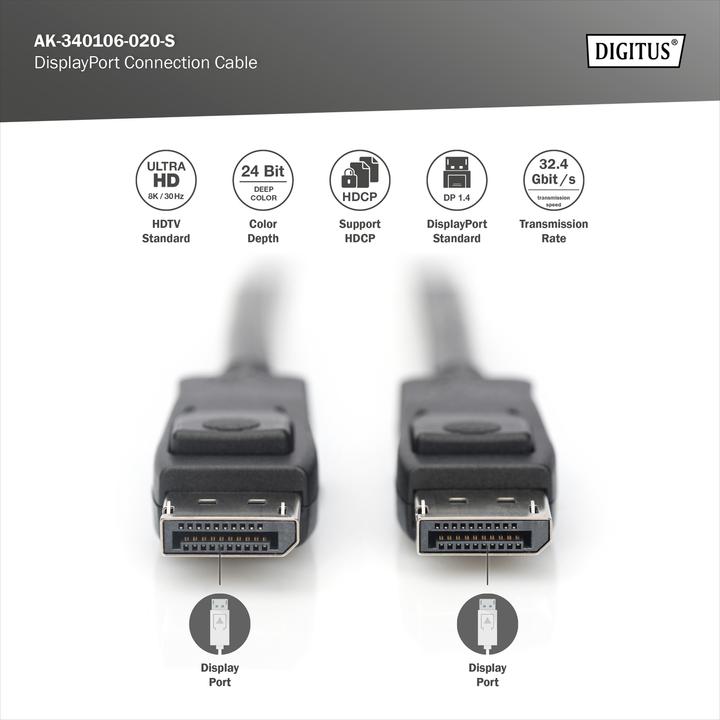 Actual product image Digitus DisplayPort — DisplayPort (2 m, DisplayPort, 1.4)