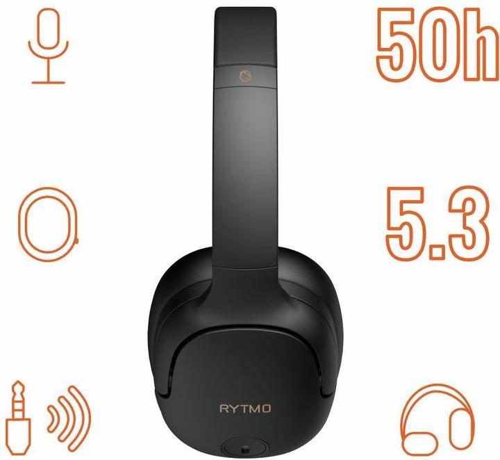 Actual product image Manta HDP1001BK Rytmo Elegance Black (ANC, 50 h, Cable, Wireless)