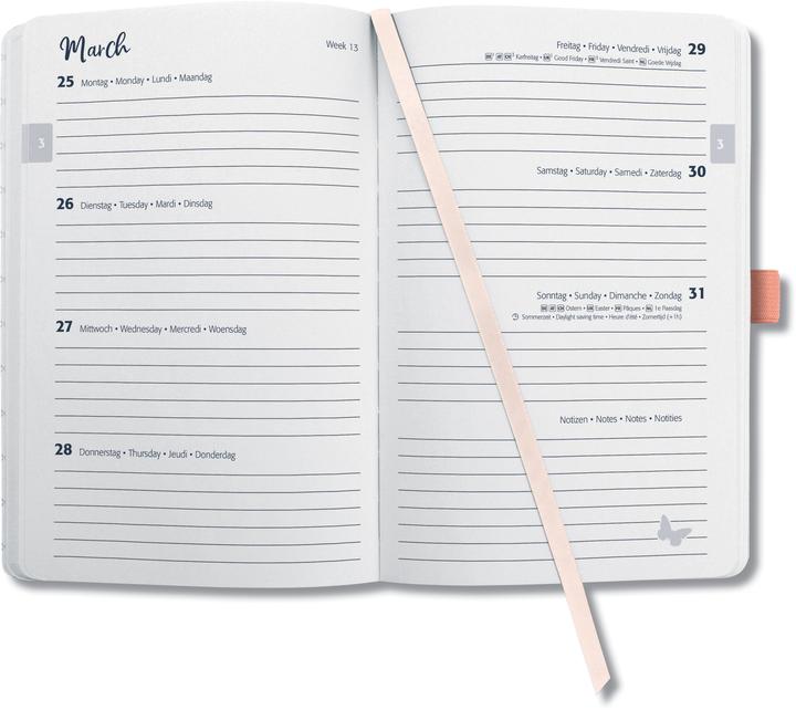 Produktbild Jolie Agenda Beauty 2026 J6352 1W/2S rose monstera ML A6 (Deutsch, Französisch, Niederländisch, Englisch)