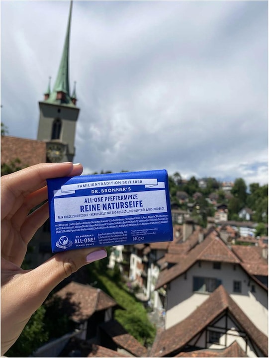 Actual product image Dr. Bronner's All-One Natural Soap Peppermint 140g (Hard soap)