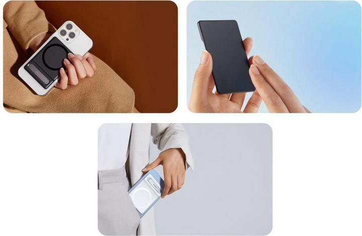 Produktbild Baseus Foldable Magnetic swivel stand holder for iPhone MagSafe (white)