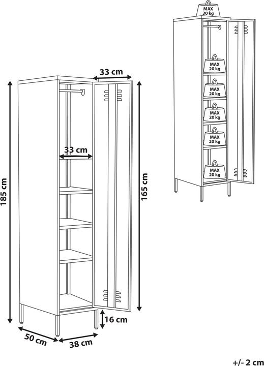Actual product image Beliani Frome (38 x 50 x 185 cm)