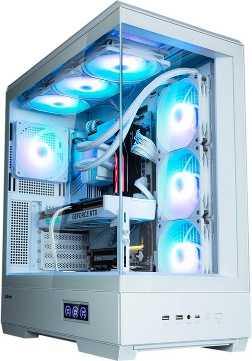 Actual product image Zalman GHE P50 DS ATX Case Tempered Glass Panoramic View - White (ATX, Mini-ITX, mATX)