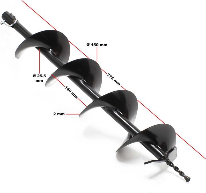 Actual product image Wiltec Petrol Ground Drill Set 1.4kW 1.9HP including Earth Auger Drill Bit 150mm