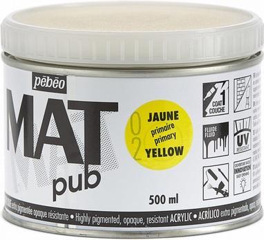 Produktbild Pebeo Acrylic Mat Pub (Primärgelb, 500 ml)