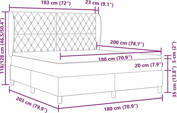 Immagine prodotto vidaXL Boxspringbett (180 x 200 cm)