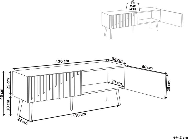 Produktbild Beliani Dalcross (120 x 36 x 45 cm)