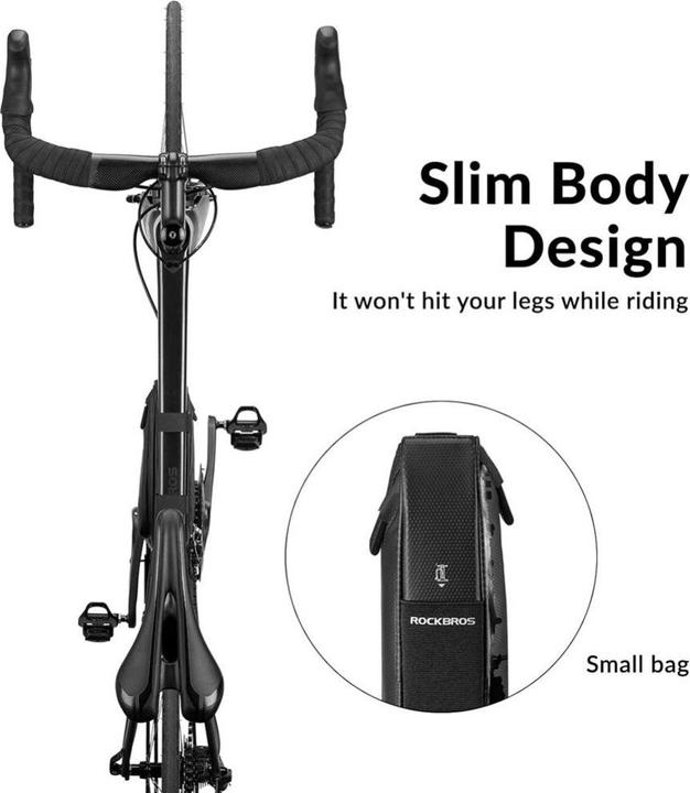 Immagine prodotto Rockbros B39-2 borsa impermeabile per telaio di bicicletta - nero (1.50 l, Borsa telaio)