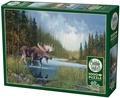 Actual product image Cobble Hill Moose in the lake 1000 parts (1000 pieces)
