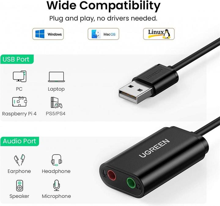Immagine prodotto Ugreen Adattatore audio esterno 30724 (USB)