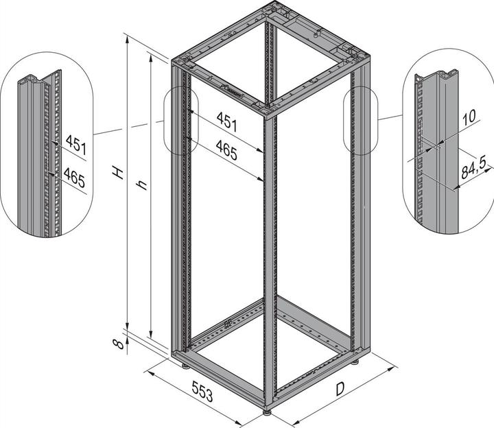 Produktbild Schroff Novastar 19"-Gestell SL 12HE/553B/900T RAL7021