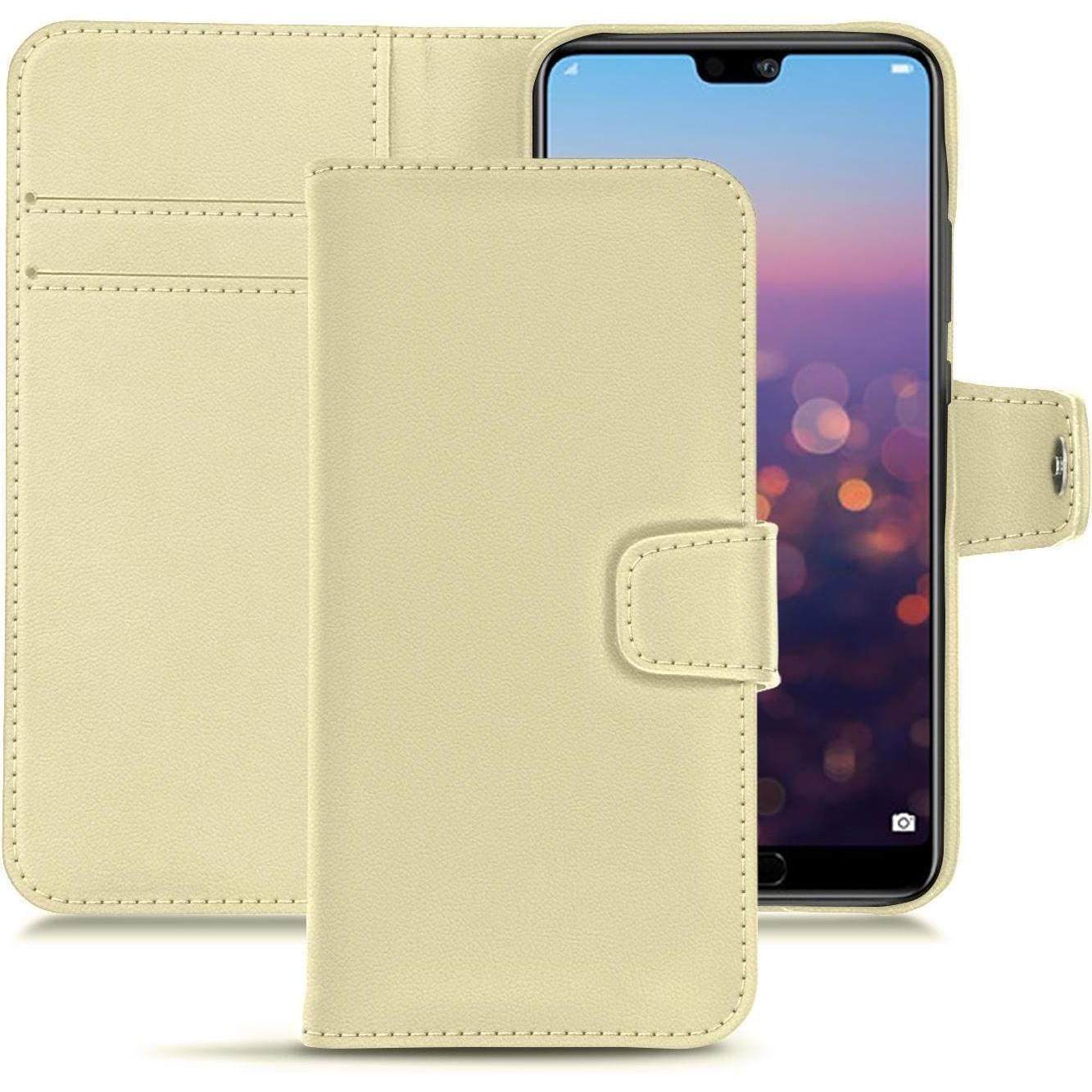 Thumbnail - Noreve Lederschutzhülle Wallet (Huawei P20), Smartphone Hülle, Beige