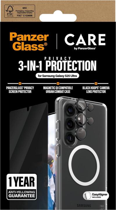 Actual product image PanzerGlass Care by Flagship 3-in-1 (1 pcs., Samsung Galaxy S25 Ultra)