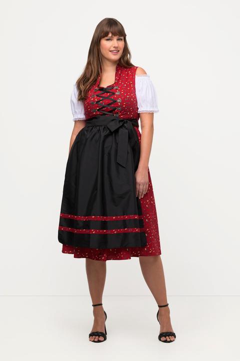 Image du produit Ulla Popken Costume traditionnel tyrolien, laçage, col montant, encolure en V, sans manches (42)