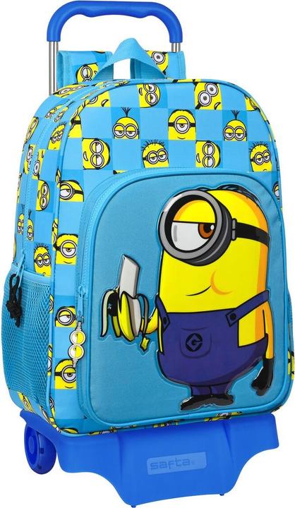 Minions Schulrucksack mit Rädern Minionstatic Blau (33 x 42 x 14 cm)